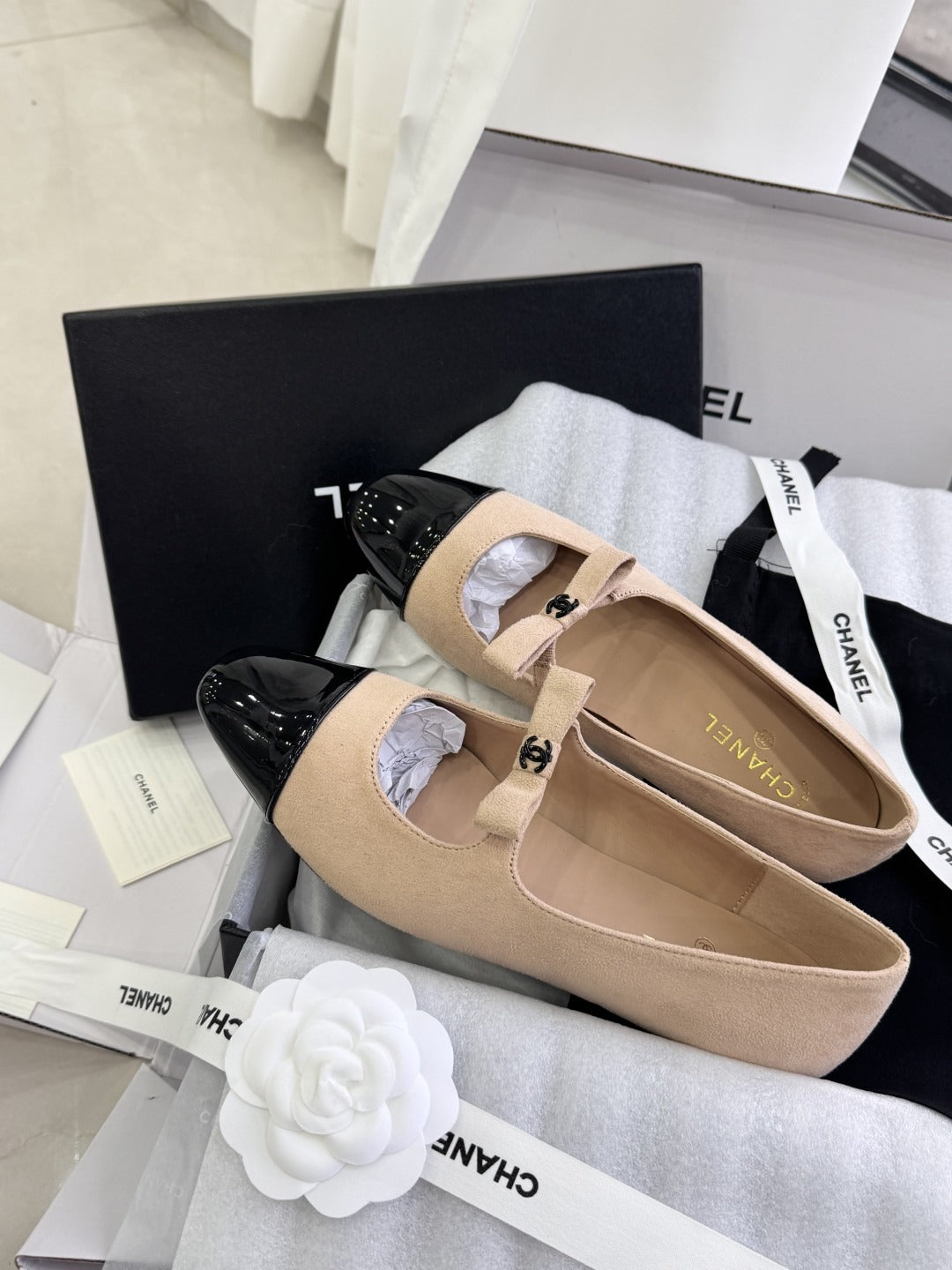 Chanel Patent Leather Bow Shoes