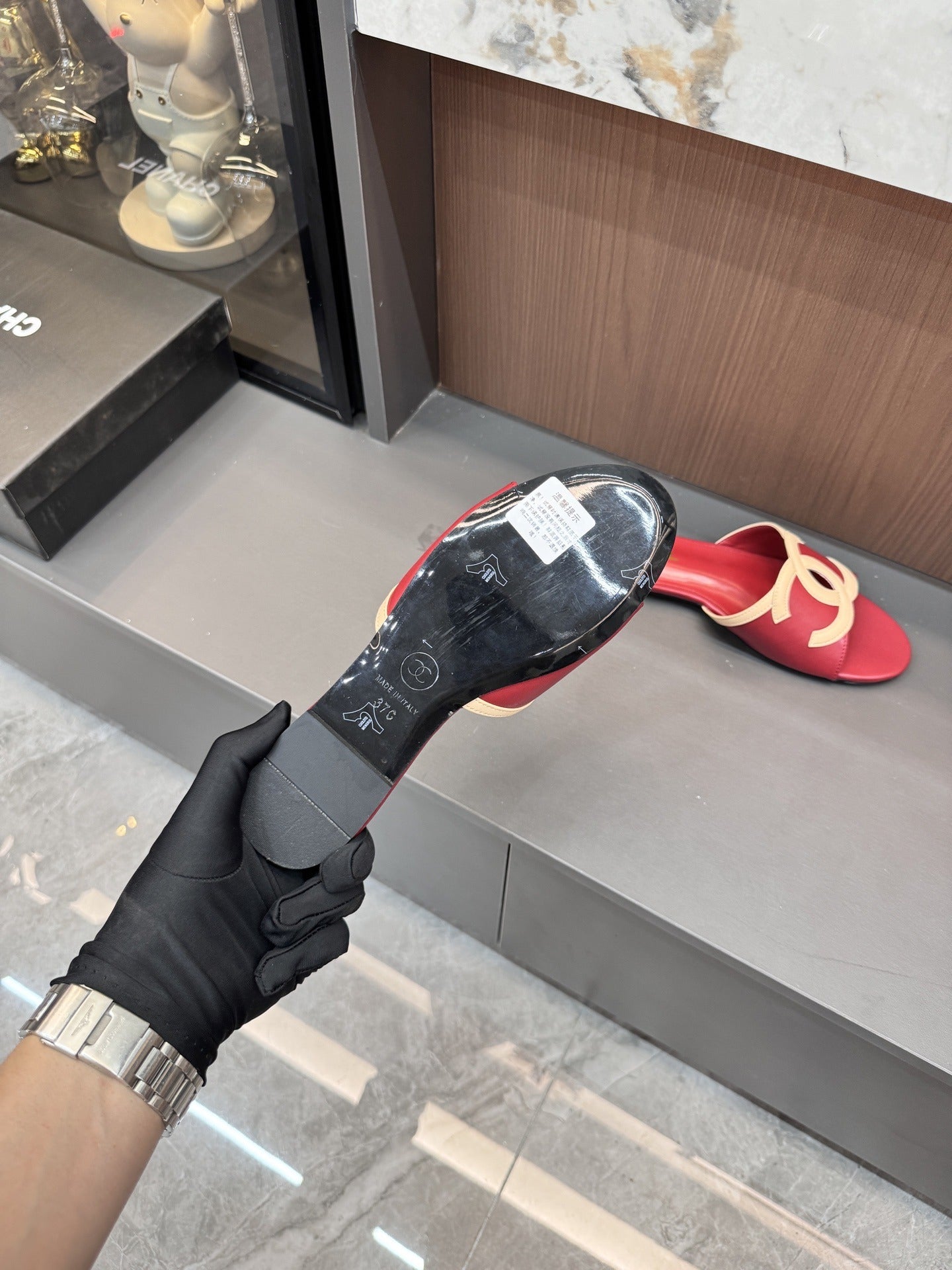 Chanel Lambskin Leather Openwork Slides