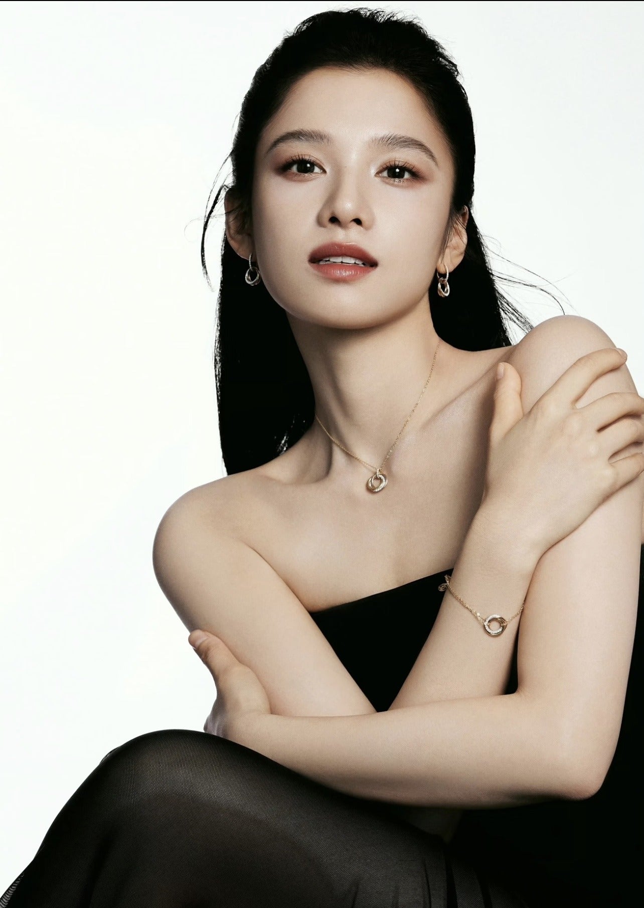 Cartier Gold Brass Colorblock Necklace
