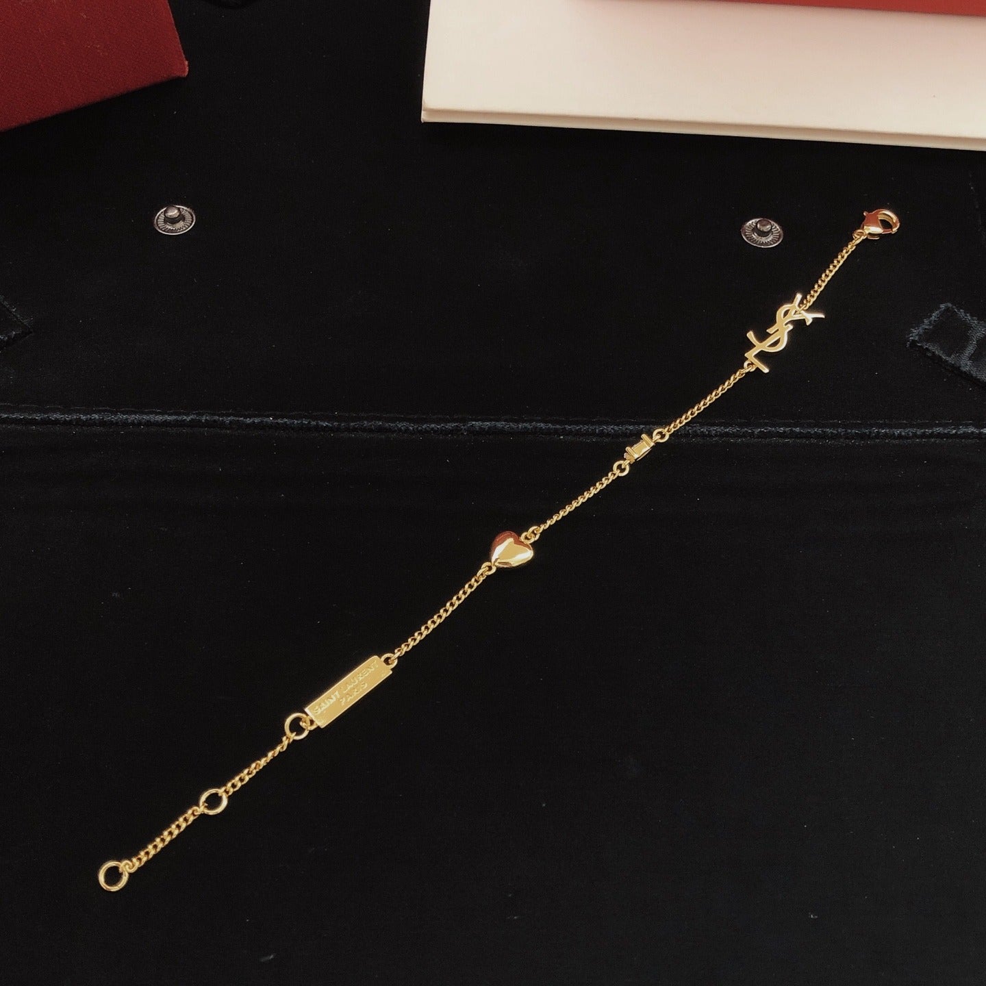 Saint Laurent Brass Heart Bracelet